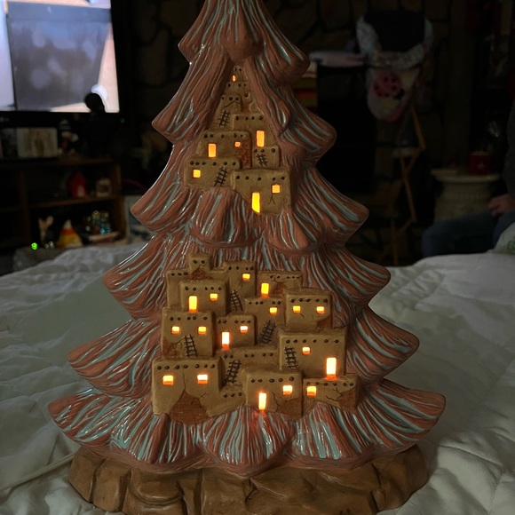 Southwestern Christmas Tree Village Light Up Desert Old Village Christmas Tree - Picture 9 of 9